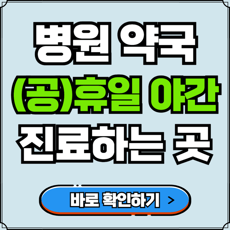 24시간 휴일, 야간, 공휴일, 토요일 비상 진료 병원 / 약국 찾기